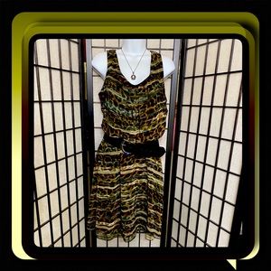 EUC Beautiful SZ M Fully Lined Earth Tone Dress